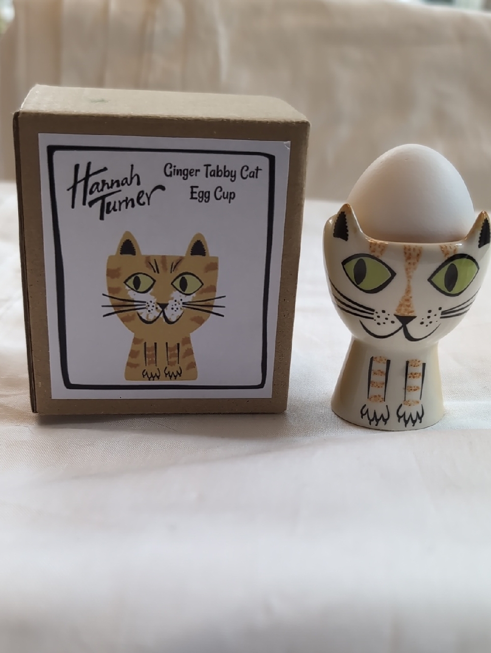 Hannah Turner Ceramic Ginger Tabby Cat Egg Cup